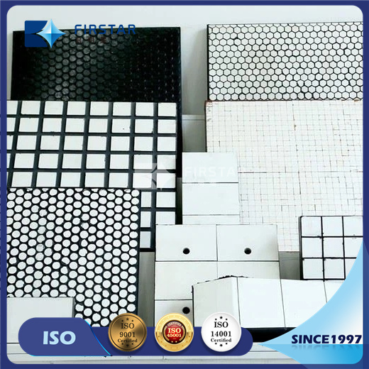 Rubber Ceramic Wear Liner with Ceramic Cylinder 500*500*30mm for Wear &amp; Impact Resistance for Chutes Liner