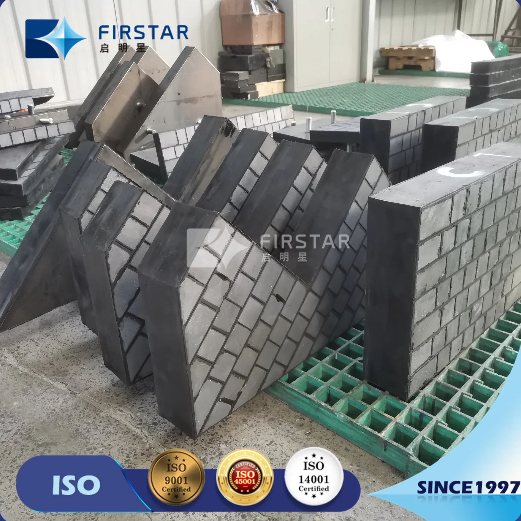 Composite Plate Steel &amp; Rubber Backed Zta Ceramic Tiles