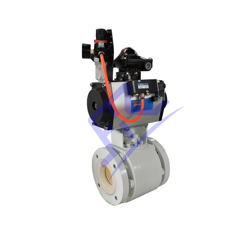 Frq641tc Round Port Stainless Steel Pneumatic Flanged Ceramic Lined Floating Ball Valve