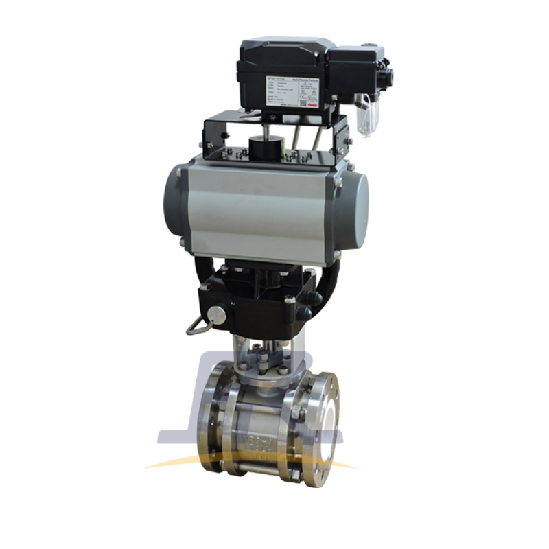 Flanged Stainless Steel Body Pneumatic Ceramic Lined Floating Segment Control Ball Valve