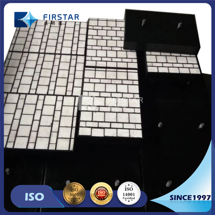 Hexagonal Ceramic Tile and Rubber Composited Plate 500*500*50mm