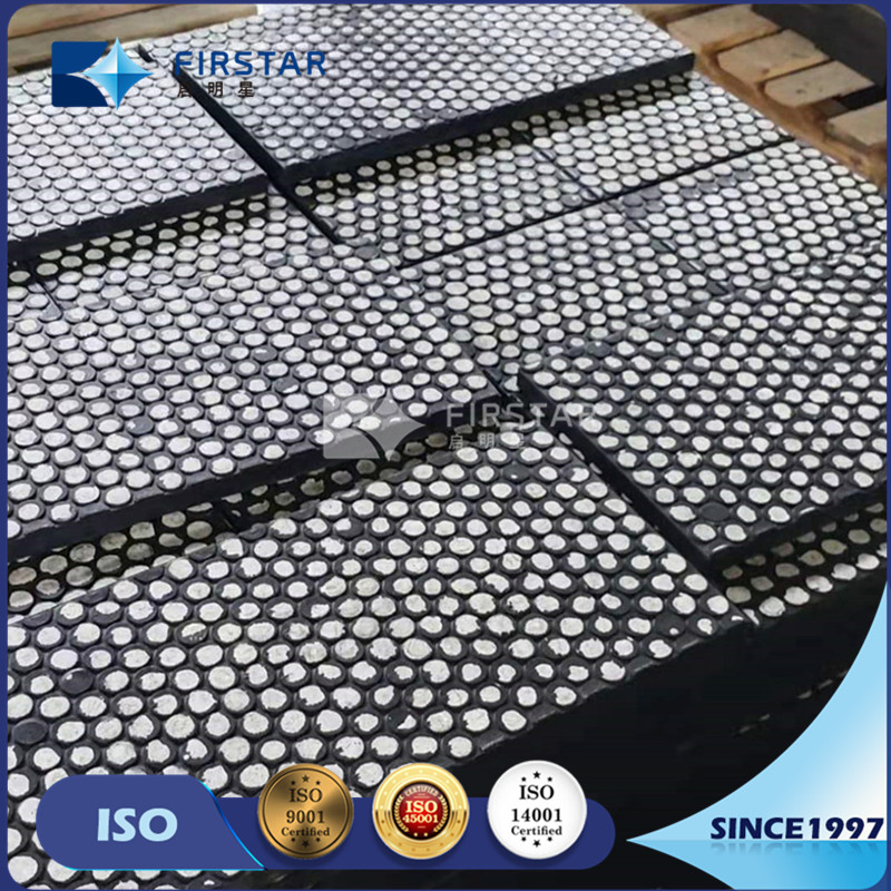 250*500*25/35mm Composite Lining for Wear Resistant Chute Liner with 92%Alumina Cylinders 20*20