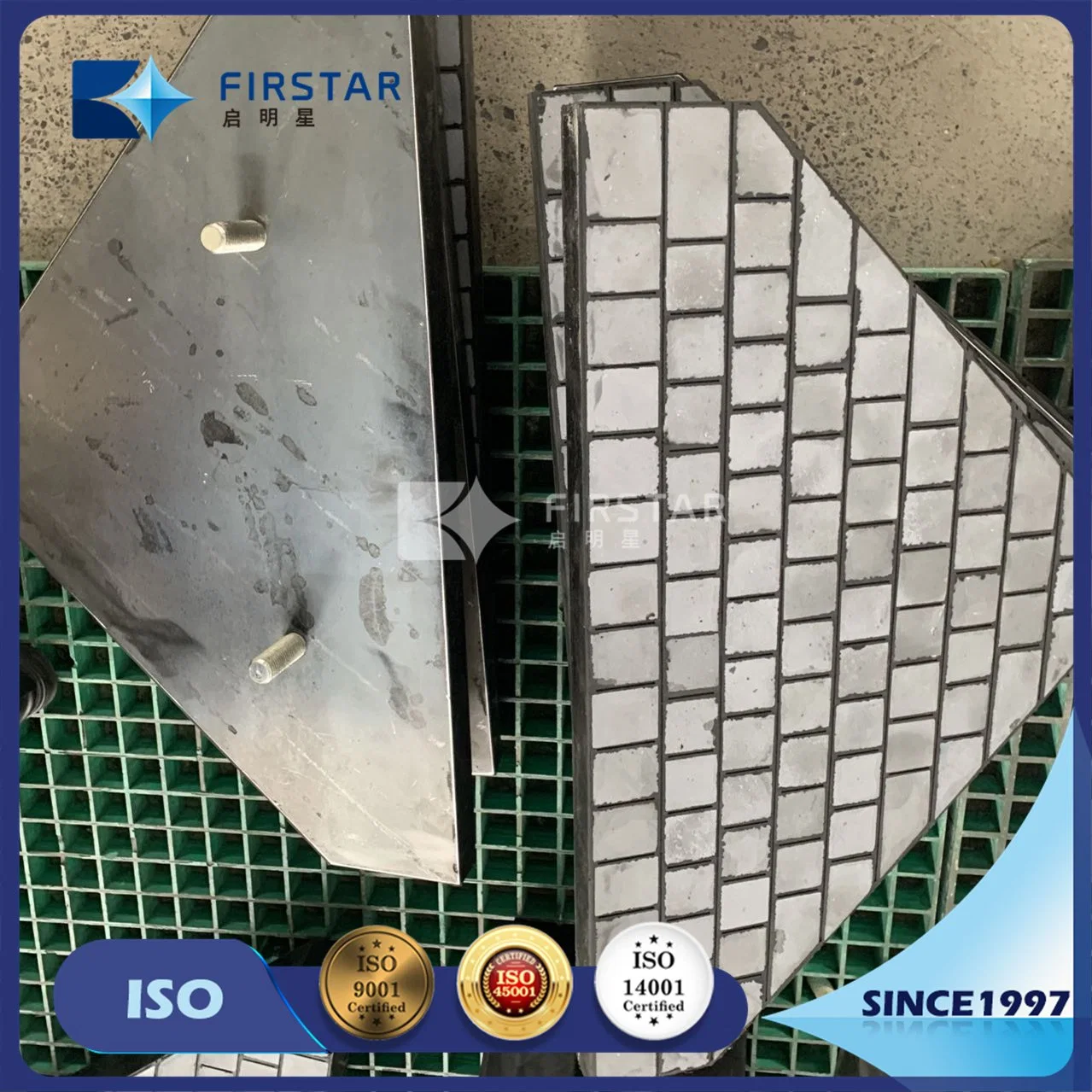 New Design Silicon Carbide Ceramic Rubber Composites Steel Wear Liner