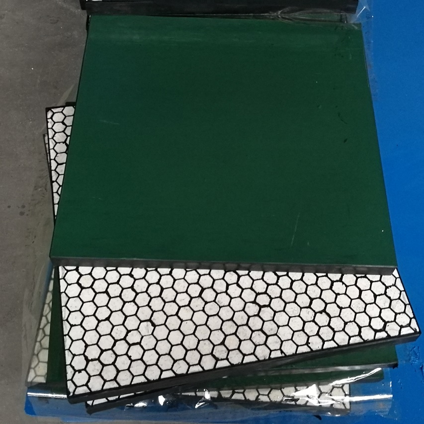 Chute Lining Material Cn Bonding Layer Backed Rubber Ceramic Wear Mats