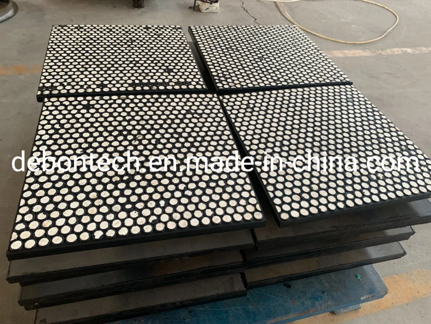 Steel Backed Composite Ceramic Wear Liners Protect Conveyor Transfer Chute