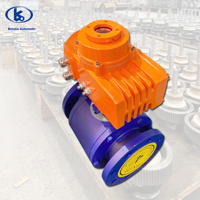 Ceramic Lined Flange Ball Valve 16kg Carbon Steel Strip Electric Actuator