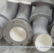 Alumina Oxide Ceramic Bend Pipe Elbow Lined Stainless Steel Tube