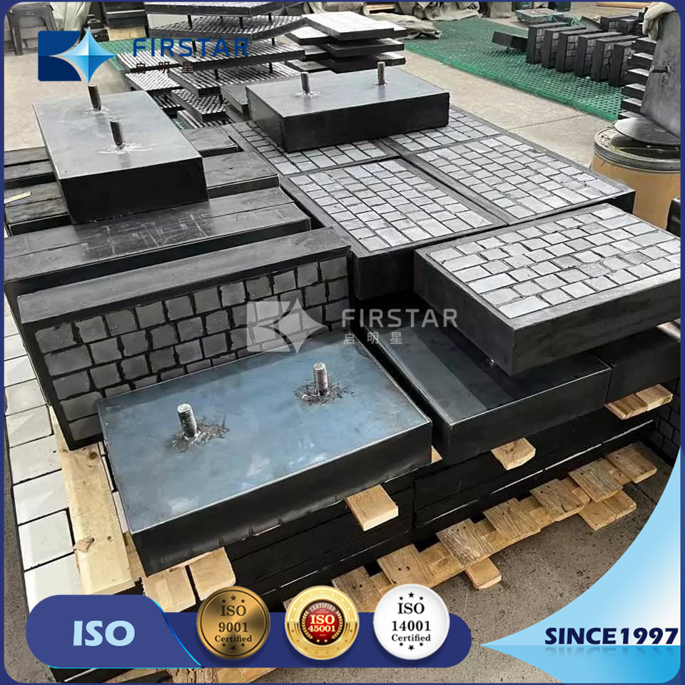 Ceramic Rubber Wear Liners Backed Steel Plate Alumina Ceramic Rubber Mats