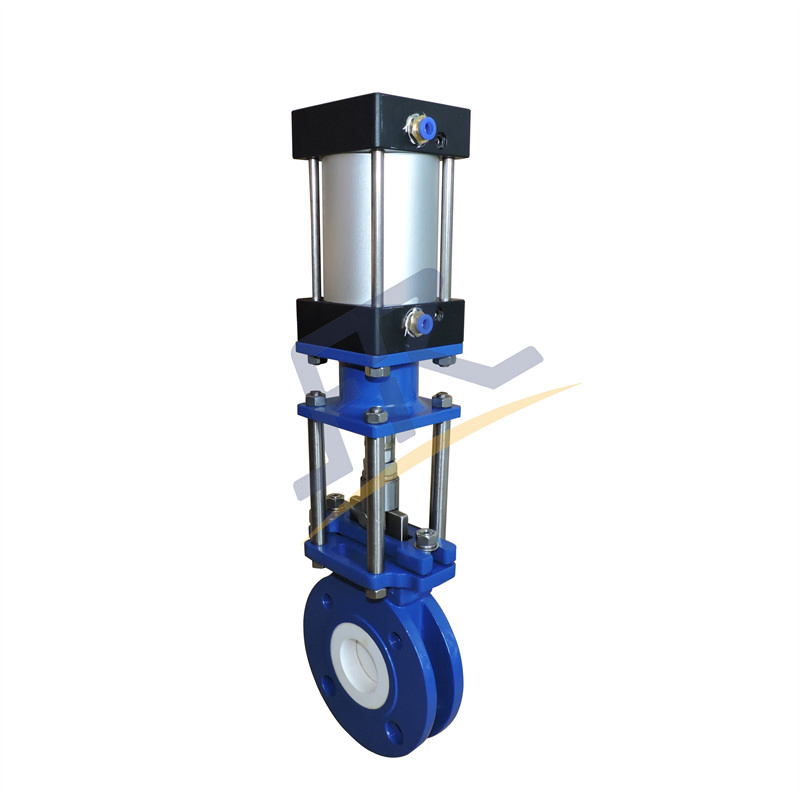 Stainless Steel Body Pneumatic Wafer Type Ceramic Lined Slurry Knife Gate Valve