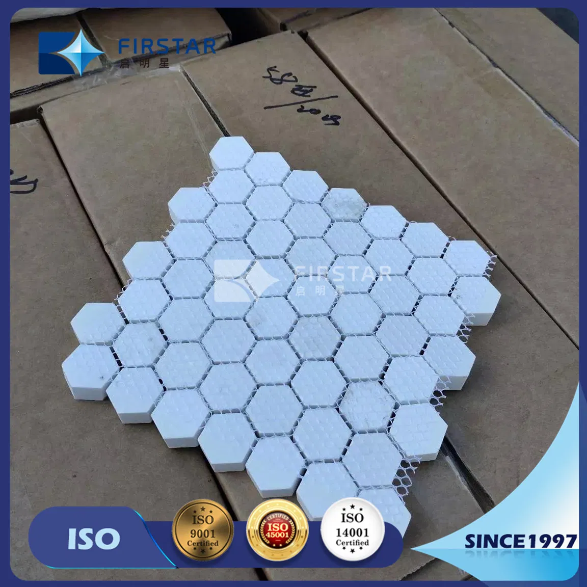 92% and 95% Alumina Ceramic Wear Resistant Hexagonal Tile Sheet 150*150*Thickness 3mm to 25mm