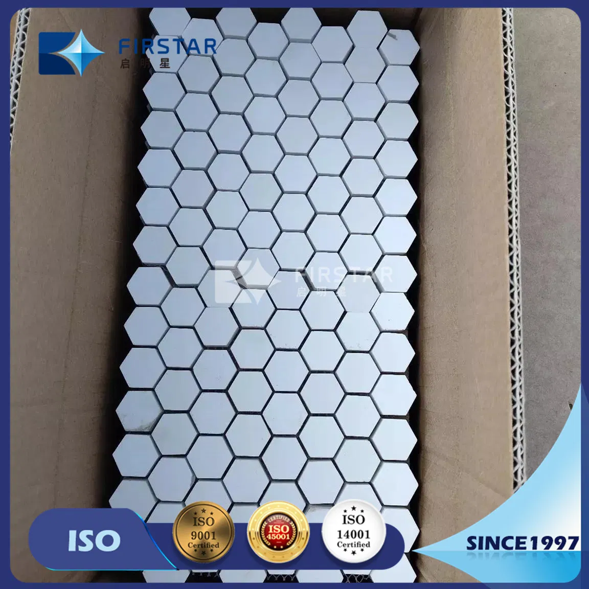 92% and 95% Alumina Ceramic Wear Resistant Hexagonal Tile Sheet 150*150*Thickness 3mm to 25mm