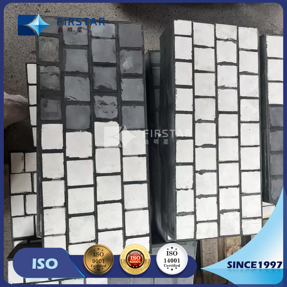 High Abrasion Absorbtion Silicon Carbide Ceramic and Rubber Composite Wear Liners Backed with Steel Plate