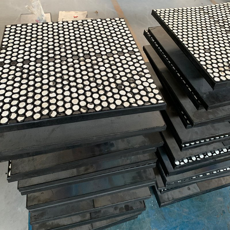 Wear Resistant Rubber Sheets Ceramic Wear Liner Composite Plate Lining for Conveyor Chute