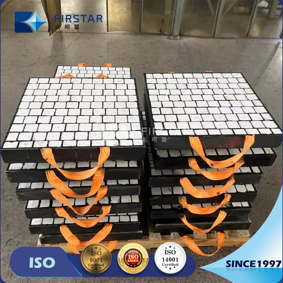 Anti-Impact Rubber Backed Silicon Carbide Tile Composite Ceramic Wear Panel for Mining