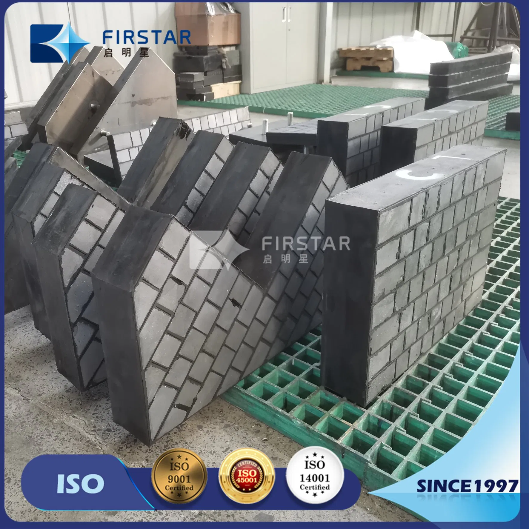 High Abrasion Absorbtion Silicon Carbide Ceramic and Rubber Composite Wear Liners Backed with Steel Plate