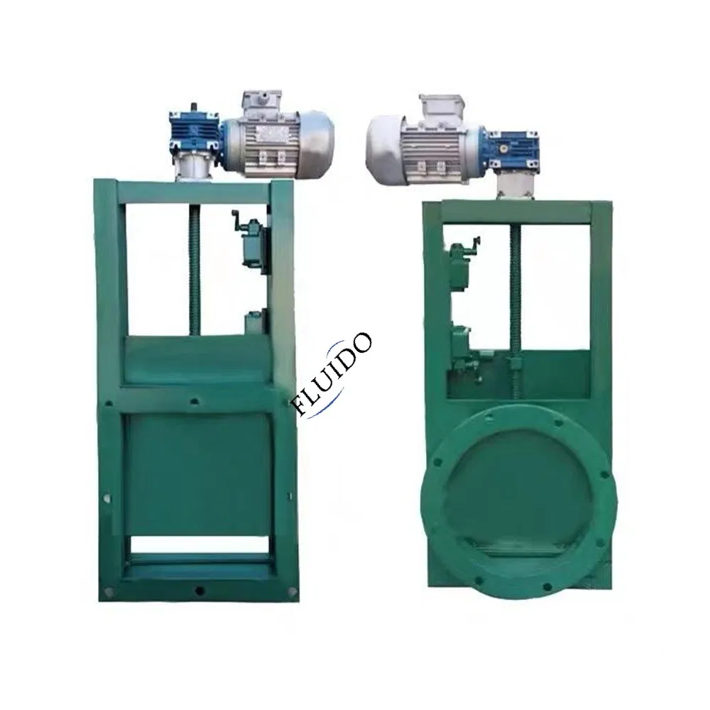 Stainless Steel or Steel Ceramic Lined Electric Hydraulic Knife Gate Valve Quick Opening Slurry Valve Pn10 Pn16 Pn25