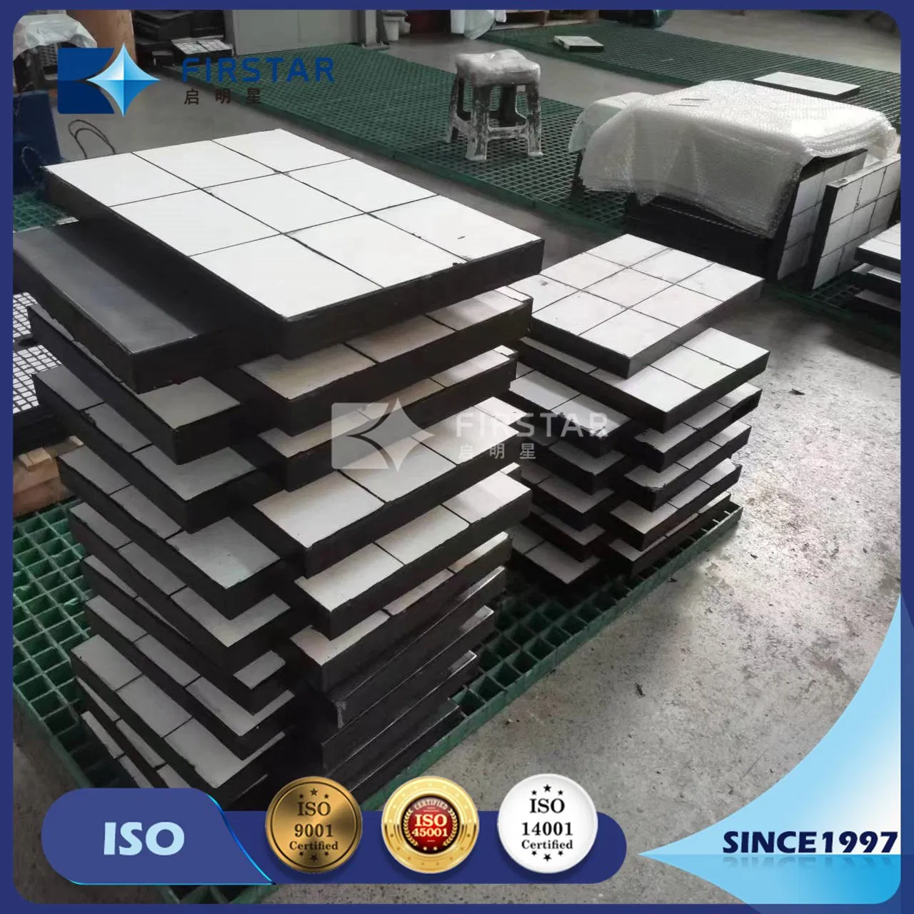 92% Alumina Steel Backed Composite Chute Wear Liner Rubber Ceramic for Wear &amp; Impact Resistant