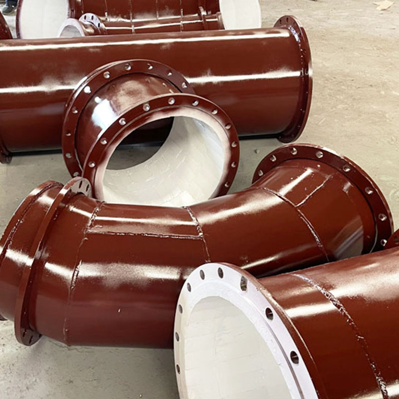 High Abrasion Resistance Alumina Ceramic Tiles Lined Steel Pipe Elbow Bend for Slurry Pipework