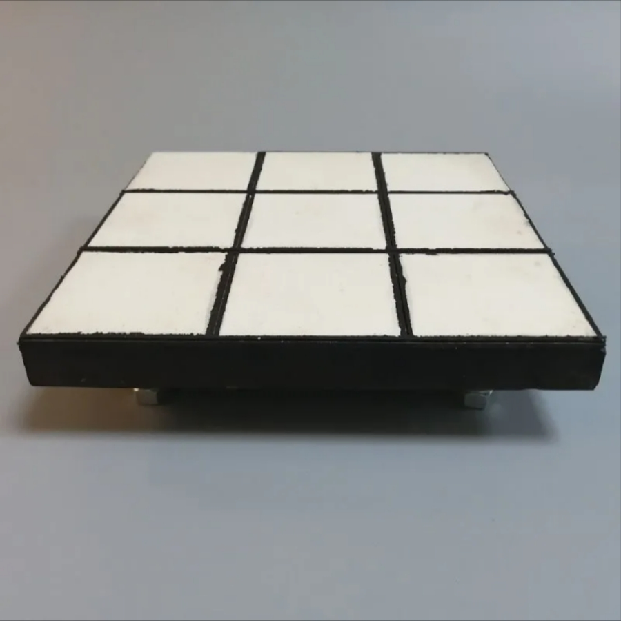 (ceramic+rubber+steel composite liner) Wear Resistant Alumina Ceramic Combined Rubber Liner