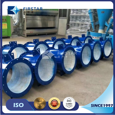 Carbon Steel Pipes Lined with Wear Resistant 95% Alumina Ceramic Tiles