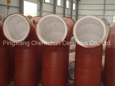 Ceramic-Cylindrical Tube-Liner Ceramic Lined Elbows and Bends as Slurry and Ash-Piping