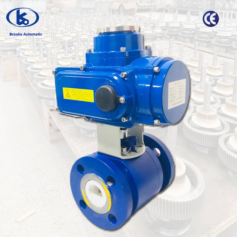 Ceramic Lined Flange Ball Valve 16kg Carbon Steel Strip Electric Actuator