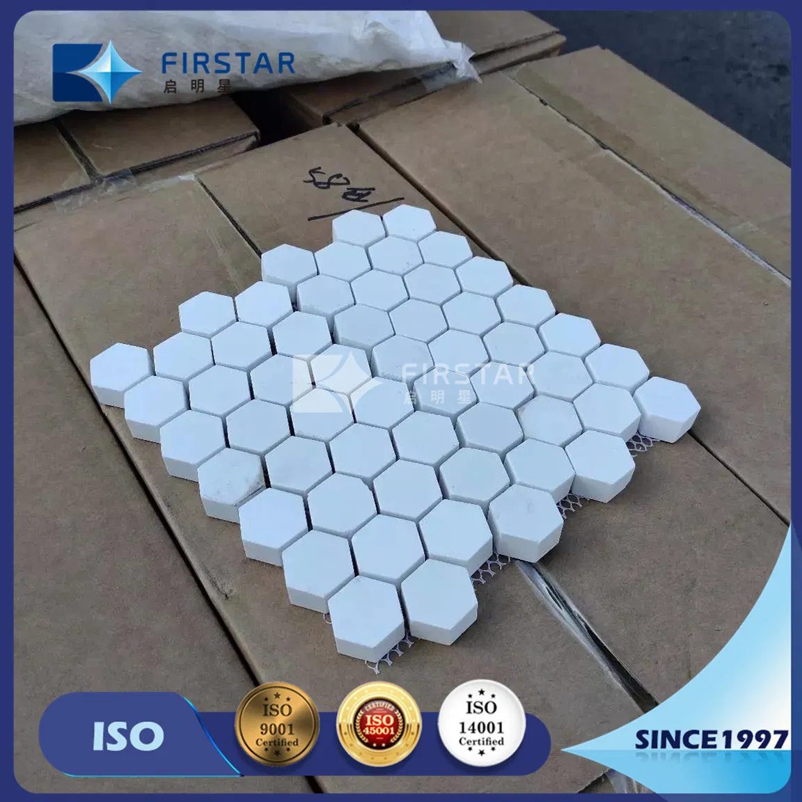 92% and 95% Alumina Ceramic Wear Resistant Hexagonal Tile Sheet 150*150*Thickness 3mm to 25mm
