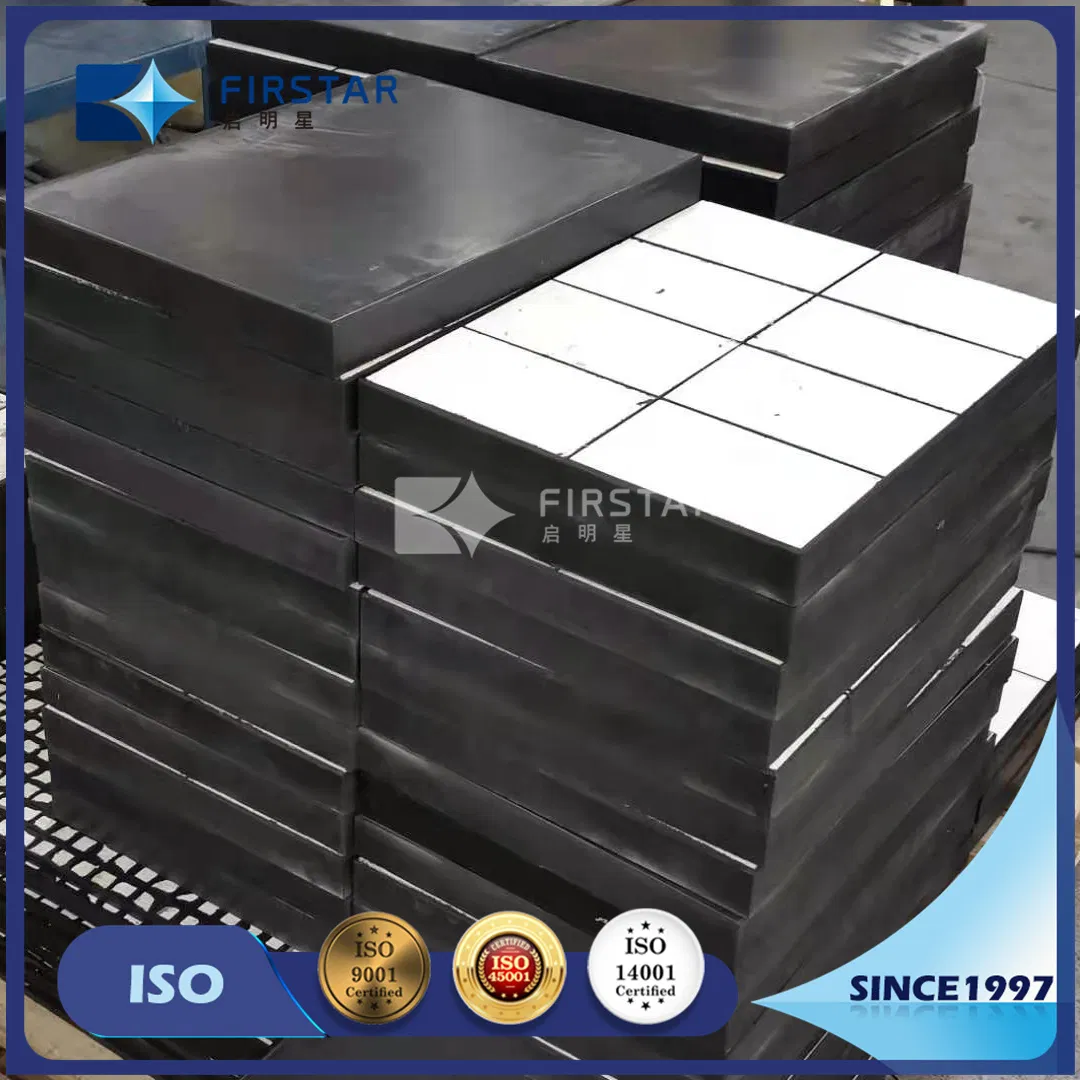 Stampered Alumina Ceramic Tile with Rubber Lining Backed Steel Plate with 4 *M16 Bolts