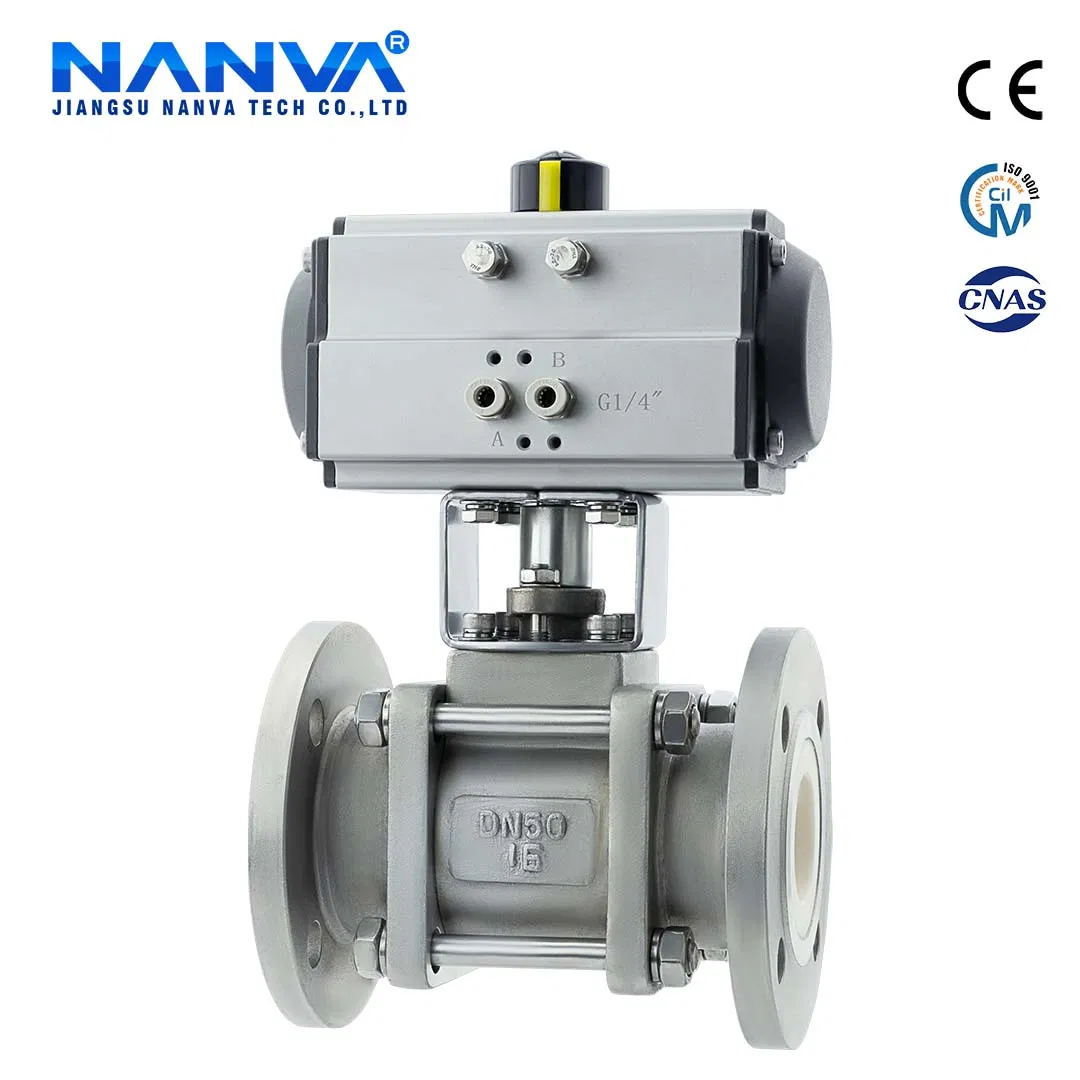 Pneumatic Stainless Steel Fully Lined Ceramic Ball Valve Flange Connection High Temperature Wear-Resistant Cut-off Valve
