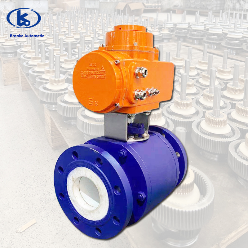 Ceramic Lined Flange Ball Valve 16kg Carbon Steel Strip Electric Actuator