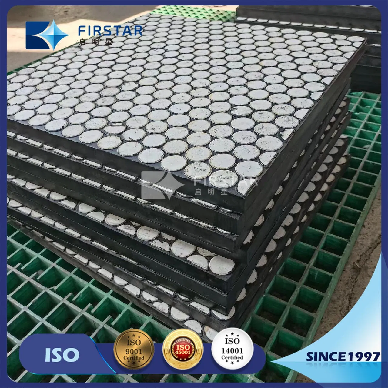 Manufacturer of Rubber Backed Ceramic Wear Liner Made by Alumina Cylinder Ceramic for Chute Wear and Impact Lining