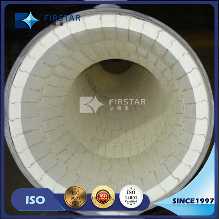 China Abrasion Resistant Carbon Steel Pipes Lined 92%&95% Alumina Ceramic Tiles