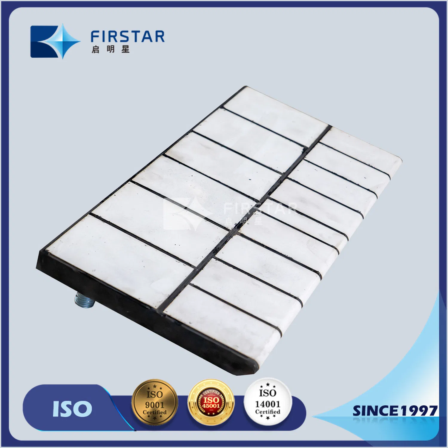 Zibo Factory Zirconia Alumina Ceramic Plates Rubber Composites Steel Wear Liner