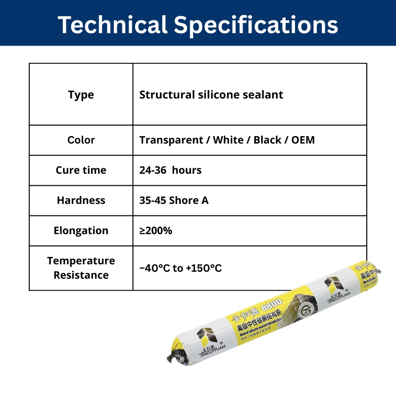 Topsen 8800 Architectural Grade Structural Glazing Sealant, One-Component