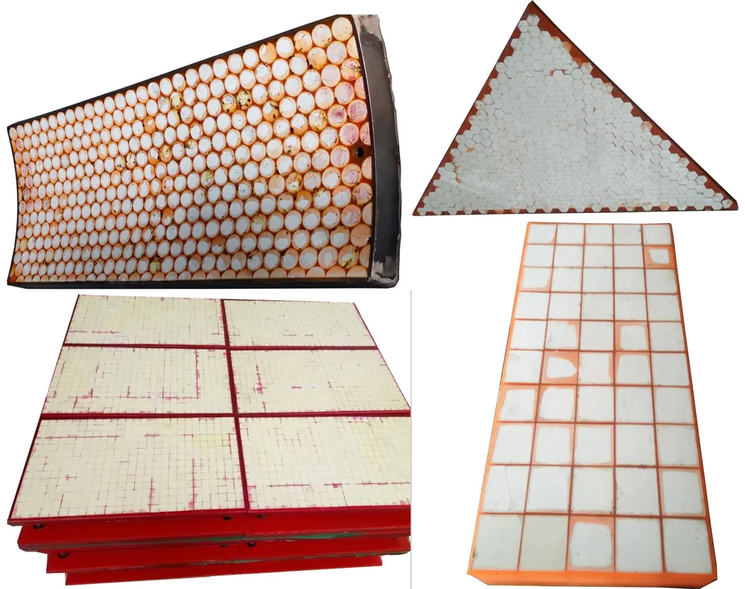 Polyurethane ceramic wear liner