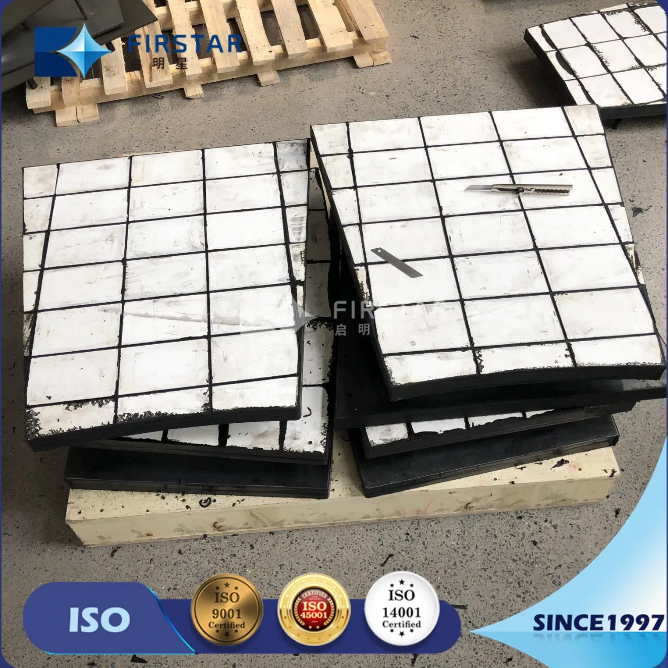 Mining Ceramics Wear Resistant Rubber Backed Ceramic Lining /Anti Wear Ceramic Liner