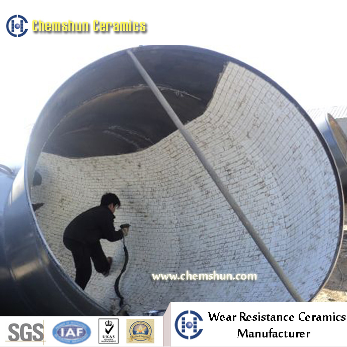 Abrasive Alumina Ceramic Liners Tile Lined Chutes as Wear Resistant Plate