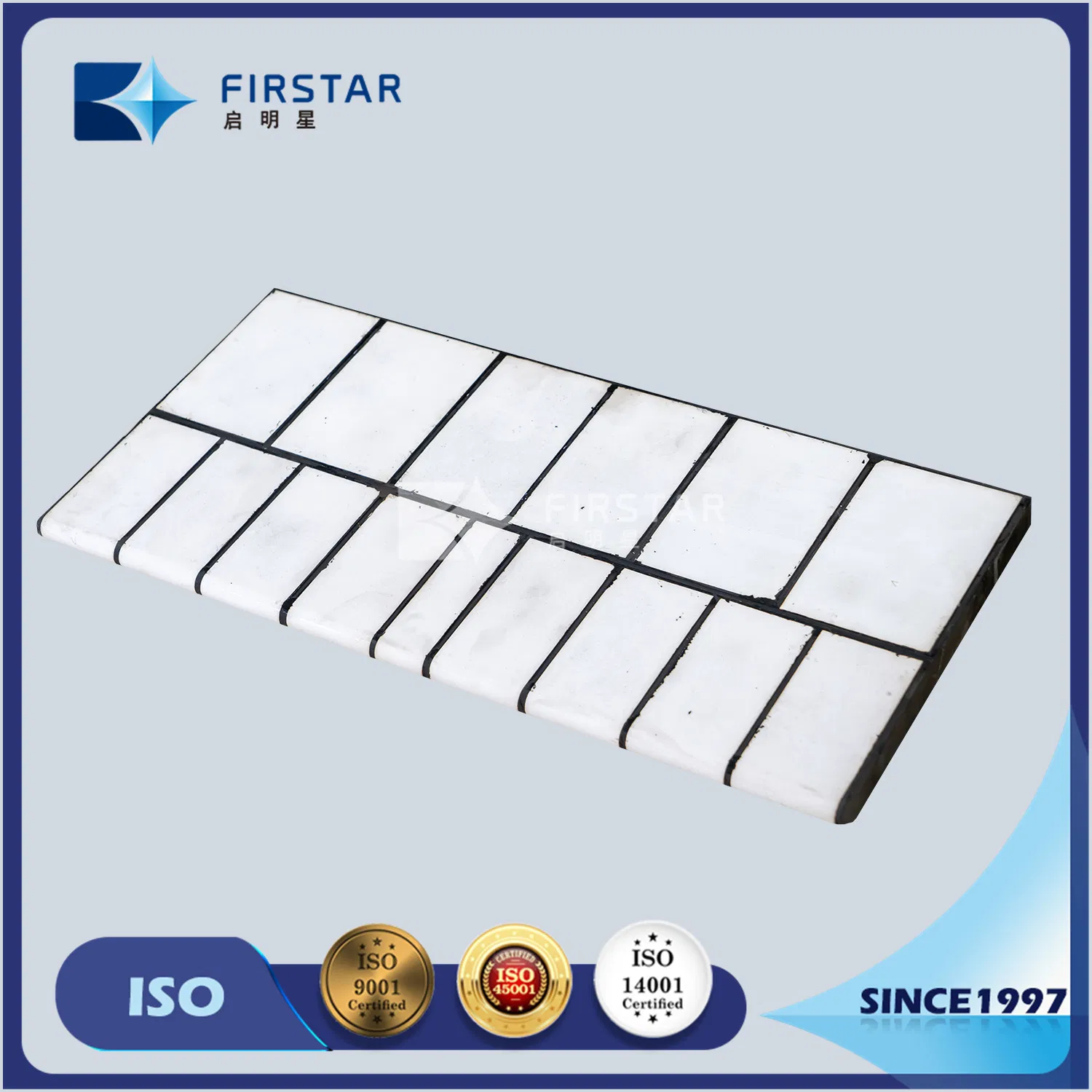 Zibo Factory Zirconia Alumina Ceramic Plates Rubber Composites Steel Wear Liner