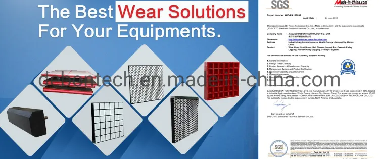 Ceramic Rubber Wear Lining