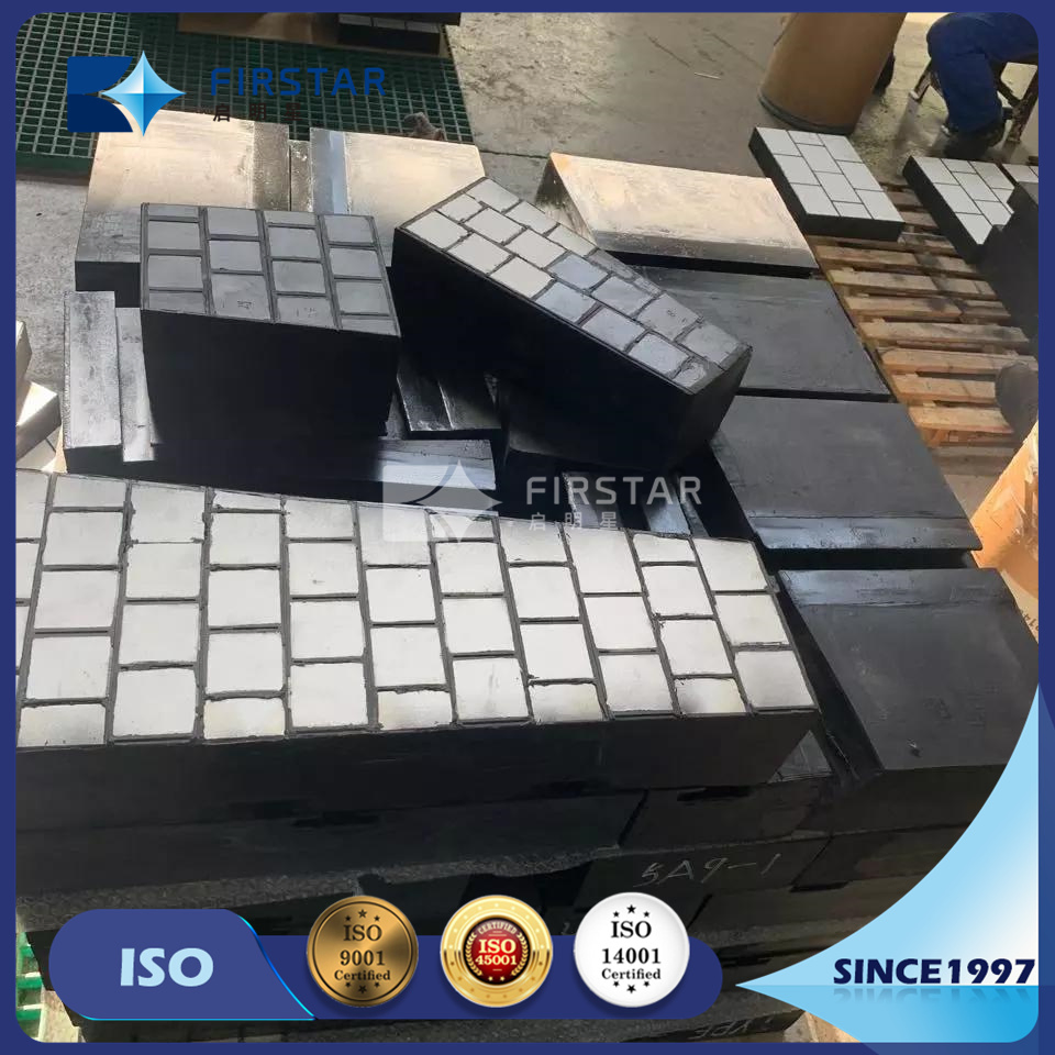 92% Alumina Steel Backed Composite Chute Wear Liner Rubber Ceramic for Wear &amp; Impact Resistant