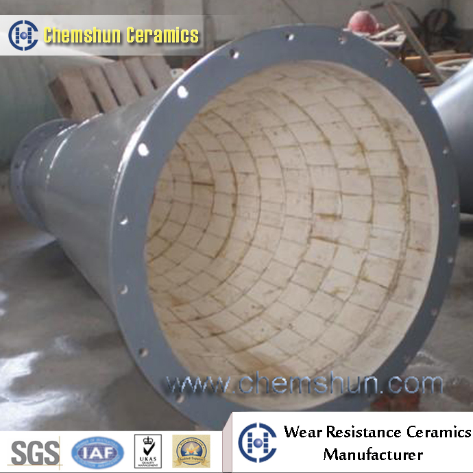 Abrasive Alumina Ceramic Liners Tile Lined Chutes as Wear Resistant Plate