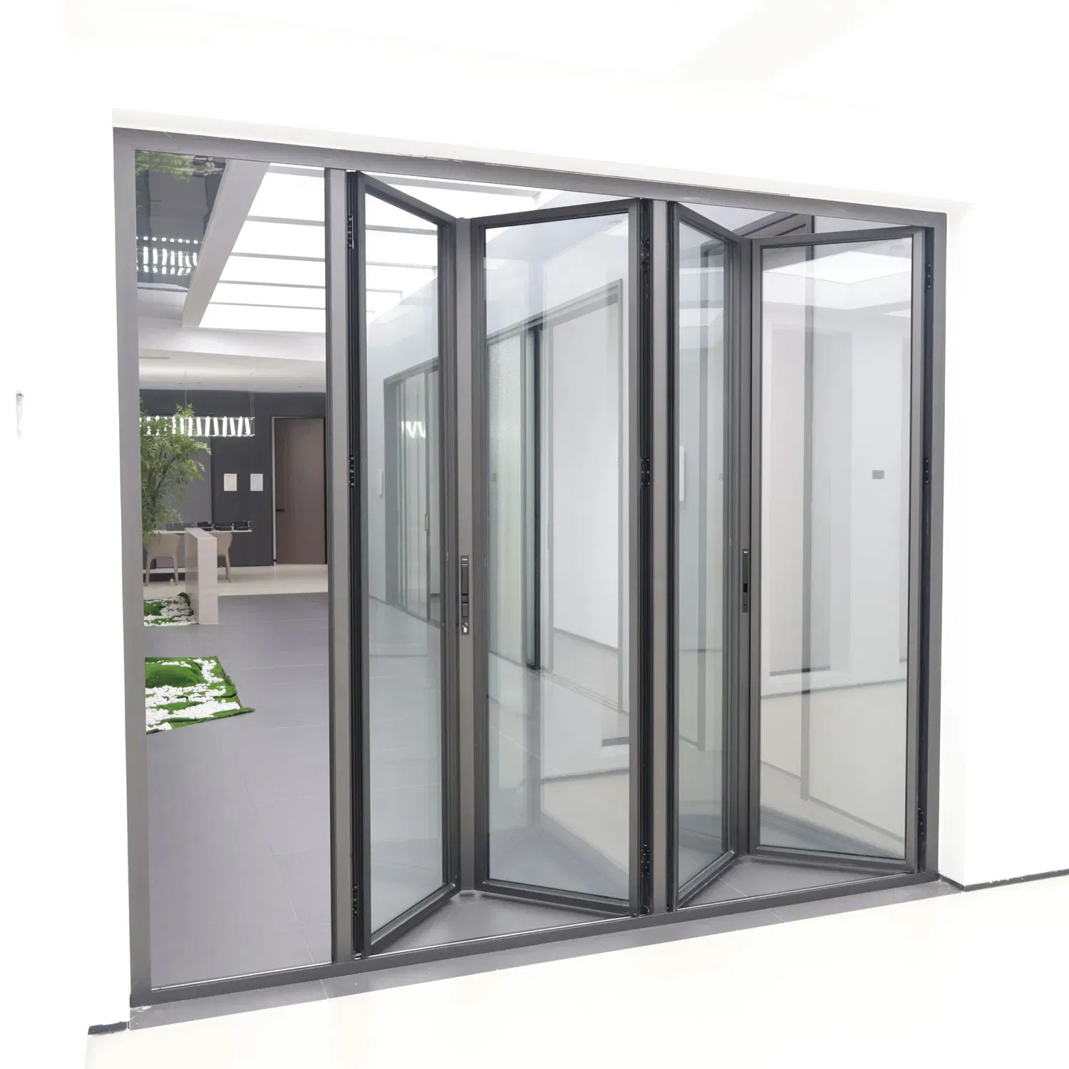 2025 New Model Aluminum Bi-Fold Door System Energy Efficient Exterior Folding Entry with German Components
