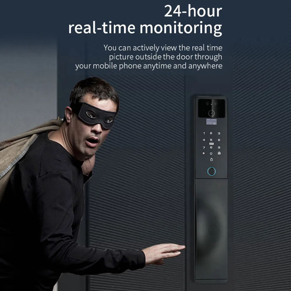 Tuya Video Calling Smart Lock Automatic 3D Face Fingerprint Recognition Keyless RF Card Access WiFi Hotel Use Automatic Door