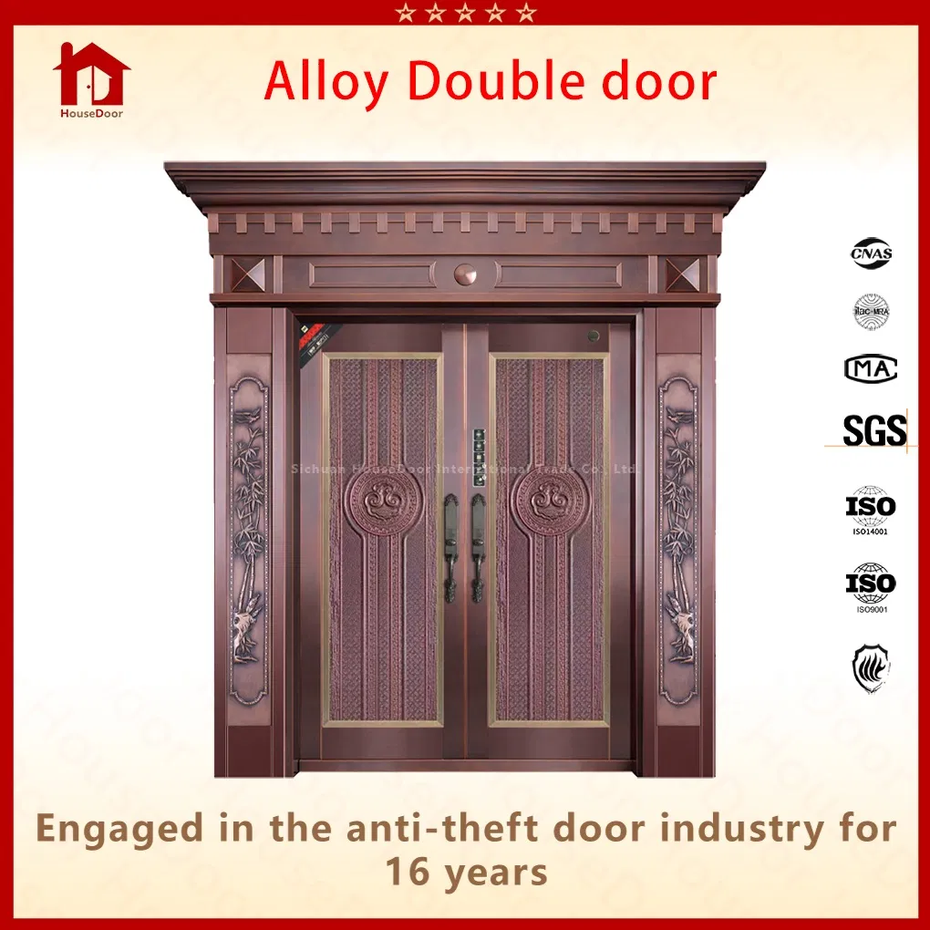 Modern Zinc Alloy Double Door for Building Entrance Architectural Design