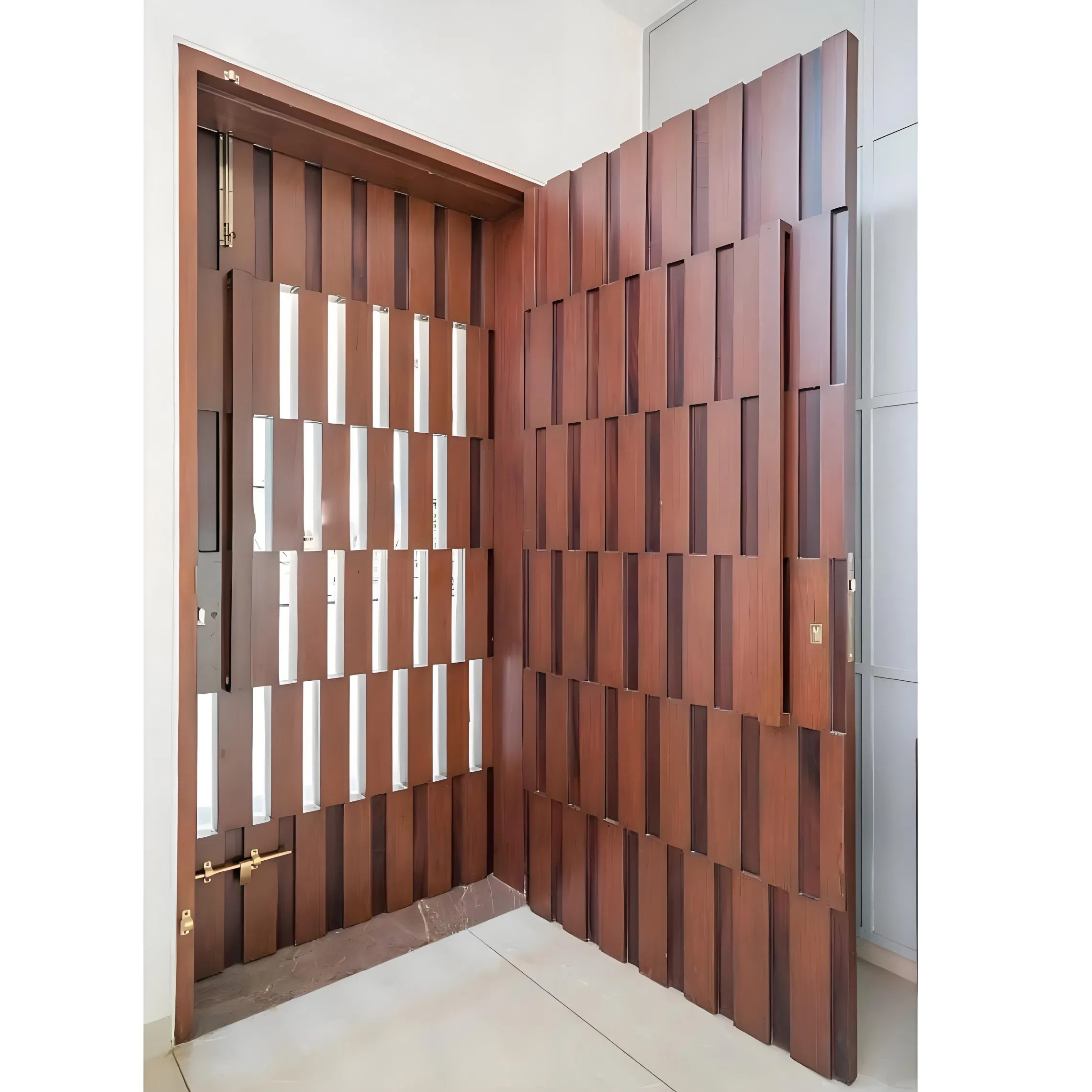 Modern Main Security Solid Wood Wooden Entry Exterior Front Entrance Pivot Door for Villa Residential Use