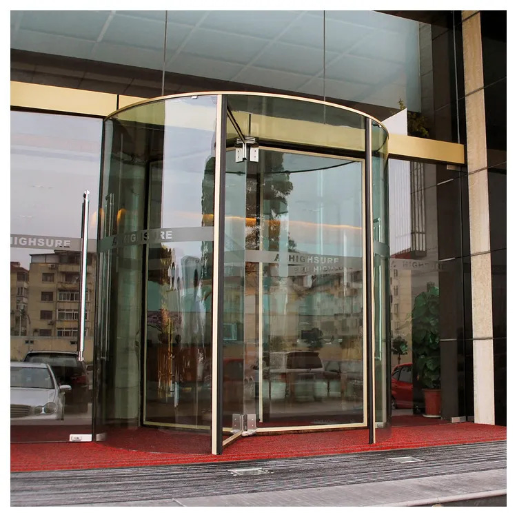 Modern Design Aluminum Alloy Auto Rotate Door for The Main Entrance Door of a Large Building Site