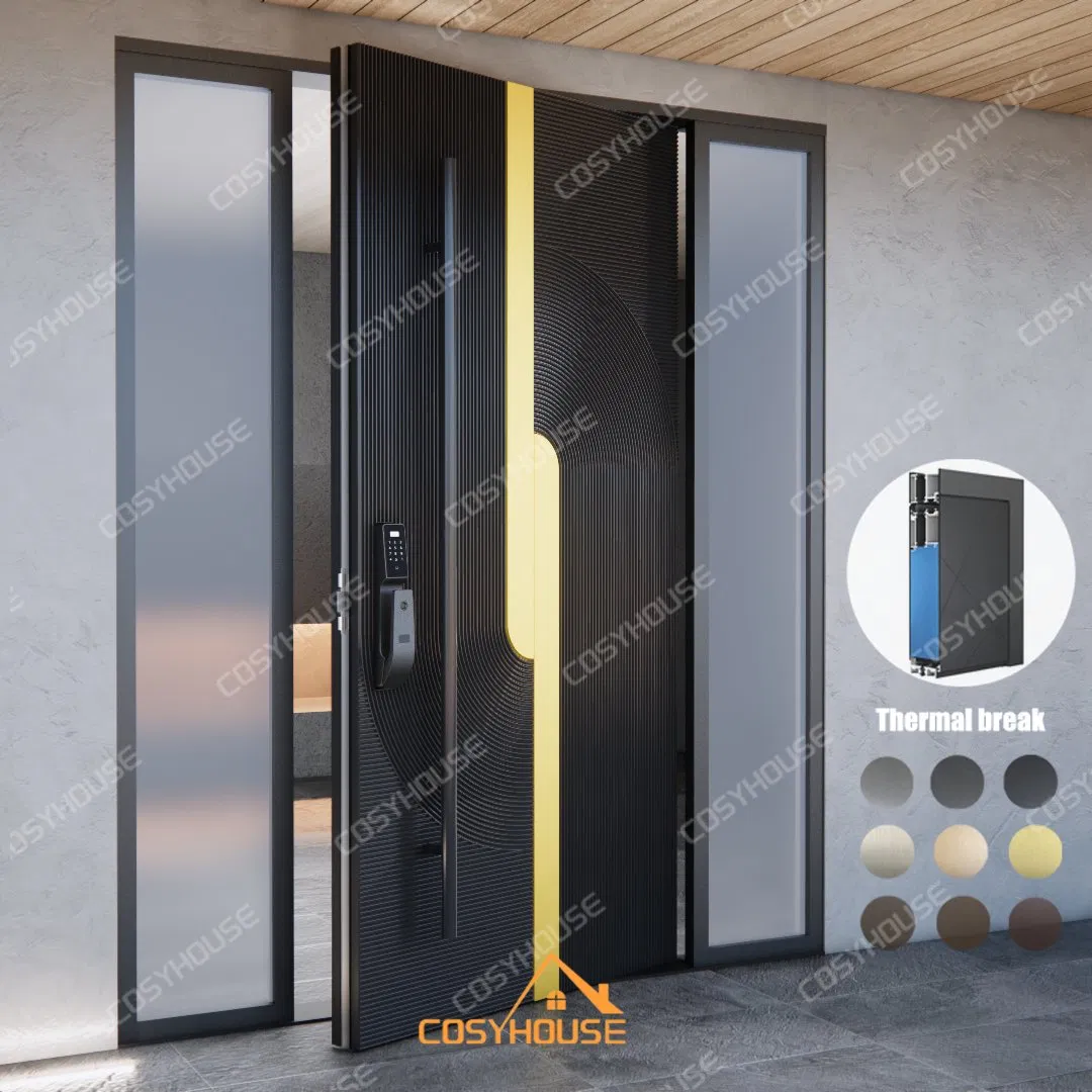 Architectural Cast Aluminum Entrance Door for Modern Building Facade