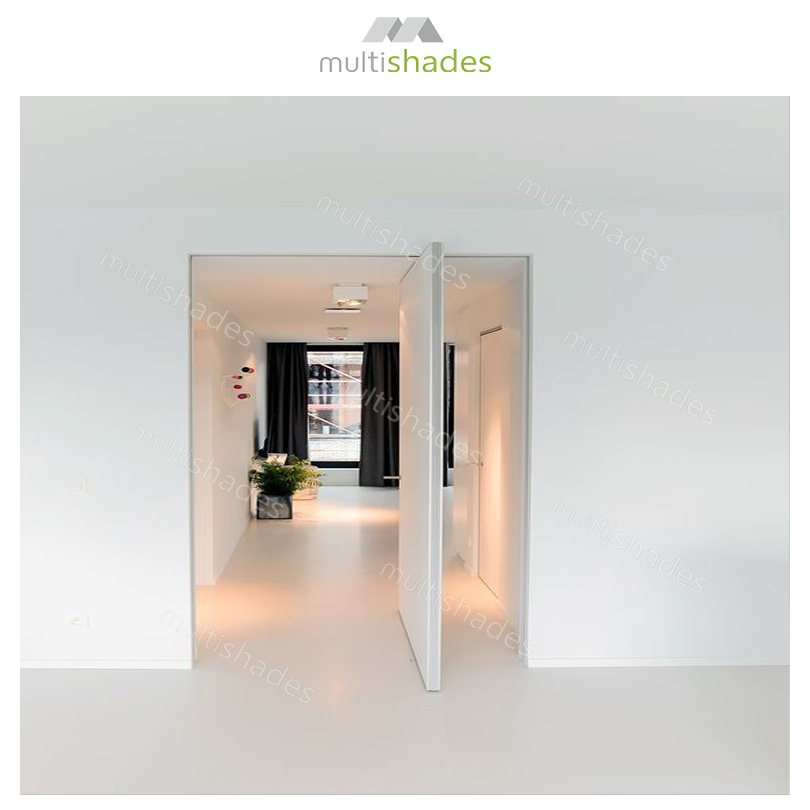 Multishades Waterproof Modern Exterior Wood Front Door with Spring Pivot Mechanism for Weather-Resistant Homes