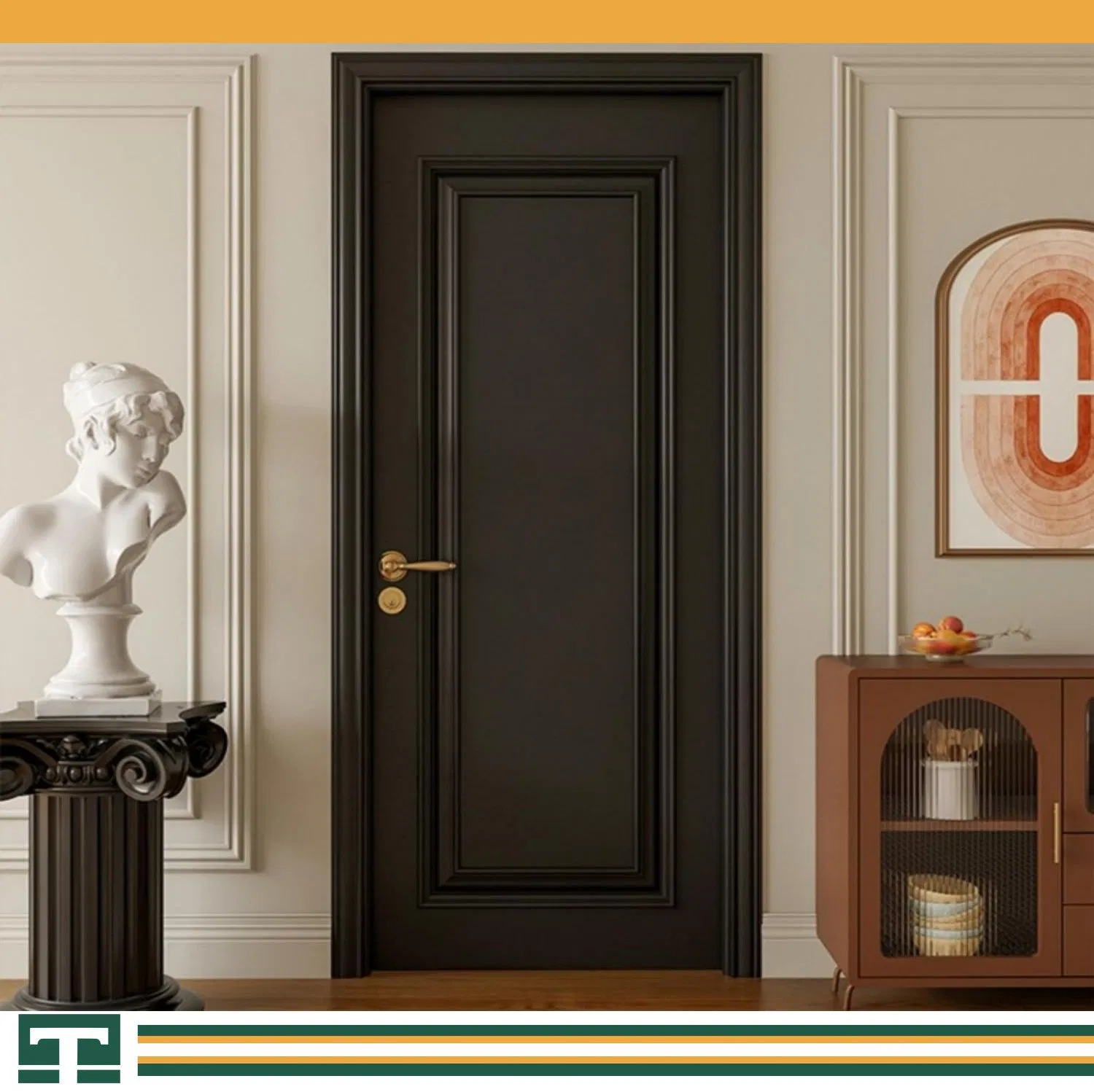 Custom Styles and Colors Exterior Residential Hotel Apartment Soundproof House Main Entrance Teak Solid Wood Melamine Wood Fire-Rated Interior Wooden Door