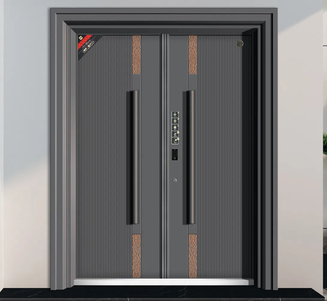 Zinc Alloy Double Door for Building Entrance with Modern Architectural Look